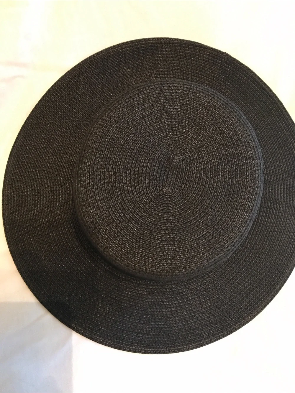 Wide Brim Straw Sun Hat - Black
